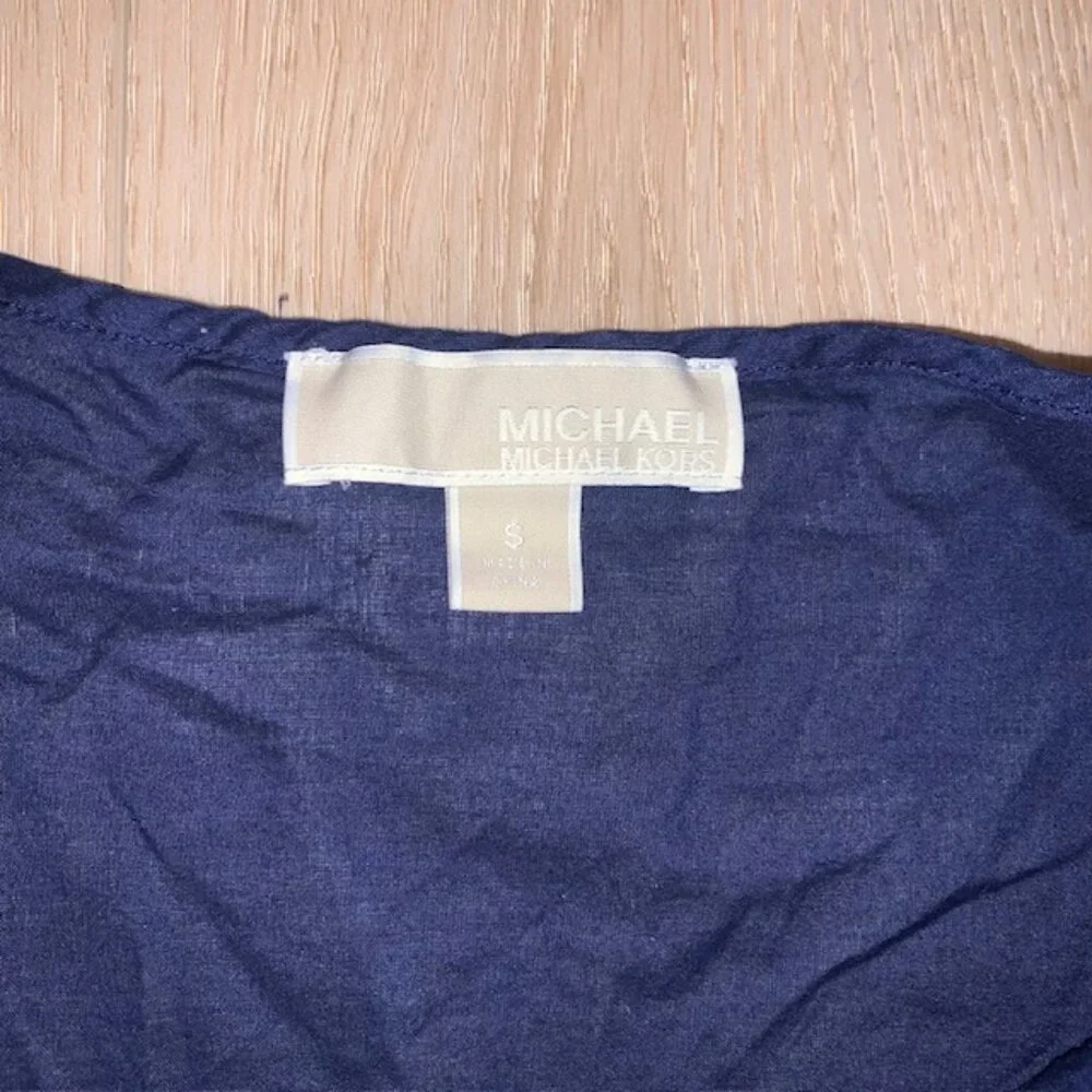 Michael Kors Navy Blue Sleeveless 100% Cotton‎ Y2K style Top Size Small